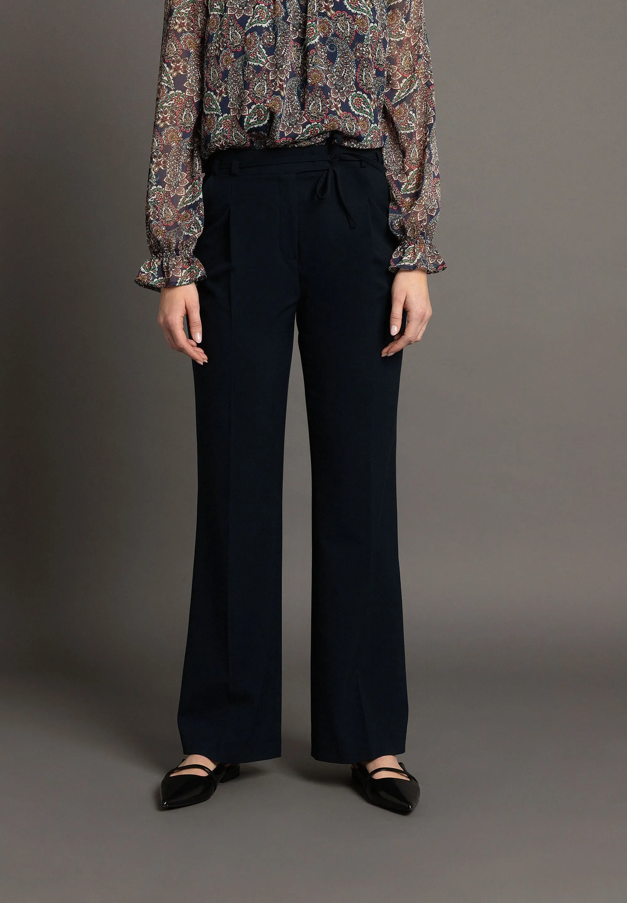 More & More High Waist Trousers Navy