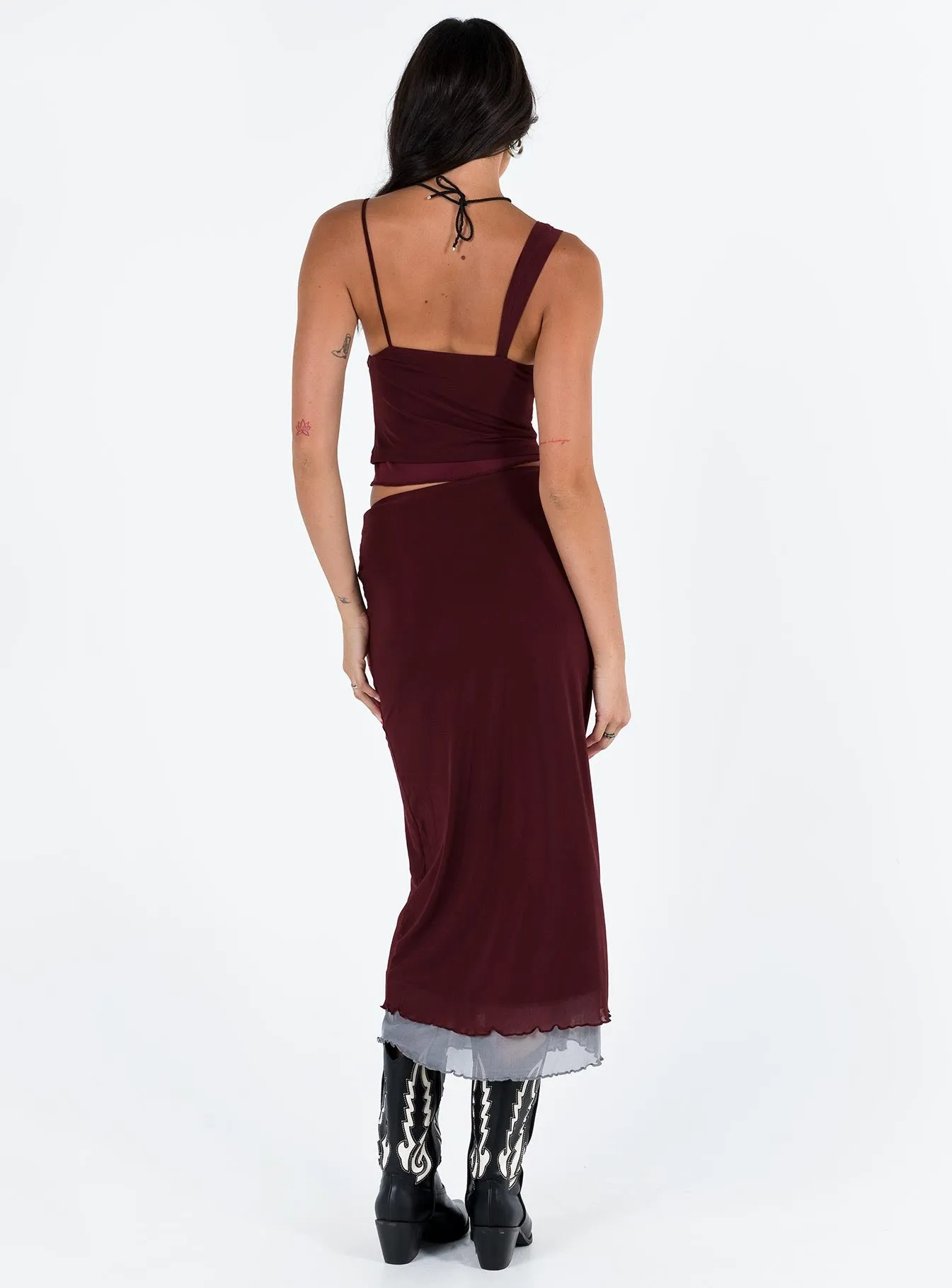 Motel Tresha Skirt Mesh Burgundy 199