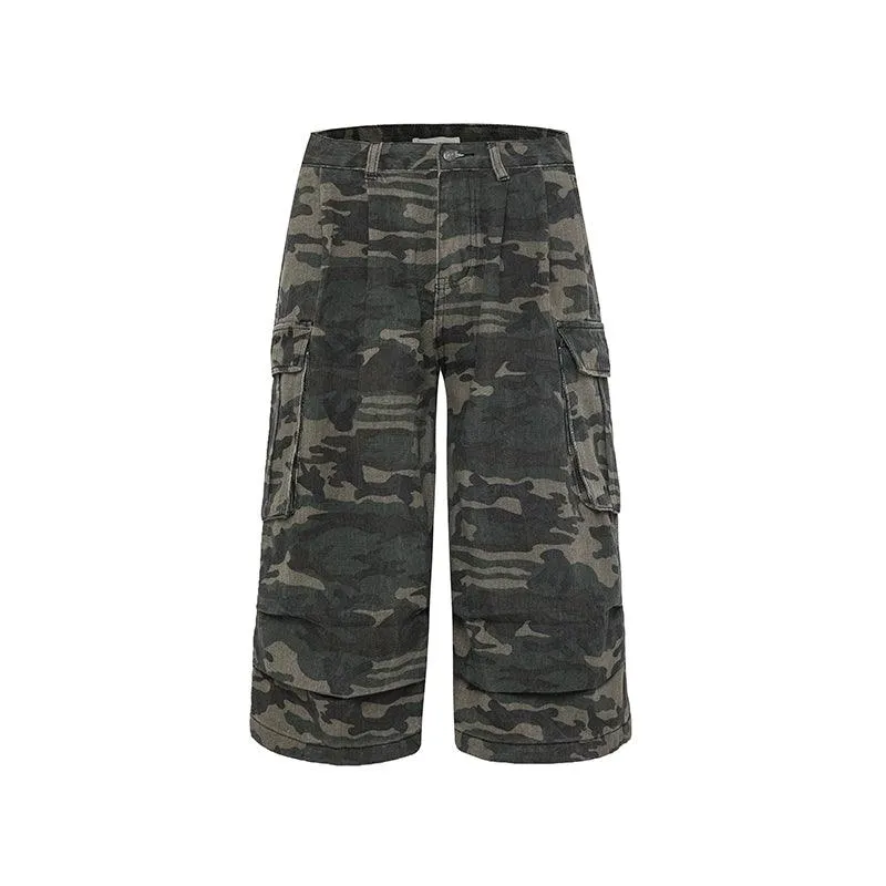 Mrnearly Camouflage Cargo Culottes - Unisex Urban Streetwear Bottoms