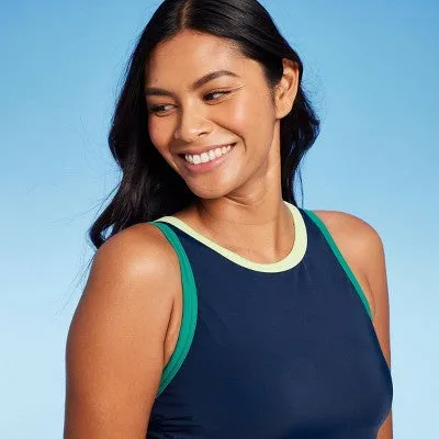 New - Lands' End Women's High Neck Tankini Swimwear Tank Top UPF 50 