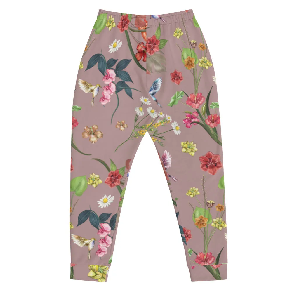 Noire Floral Joggers- Rose Quartz