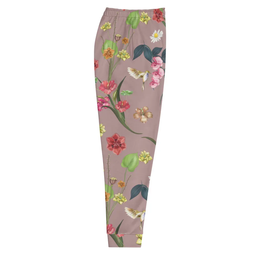 Noire Floral Joggers- Rose Quartz