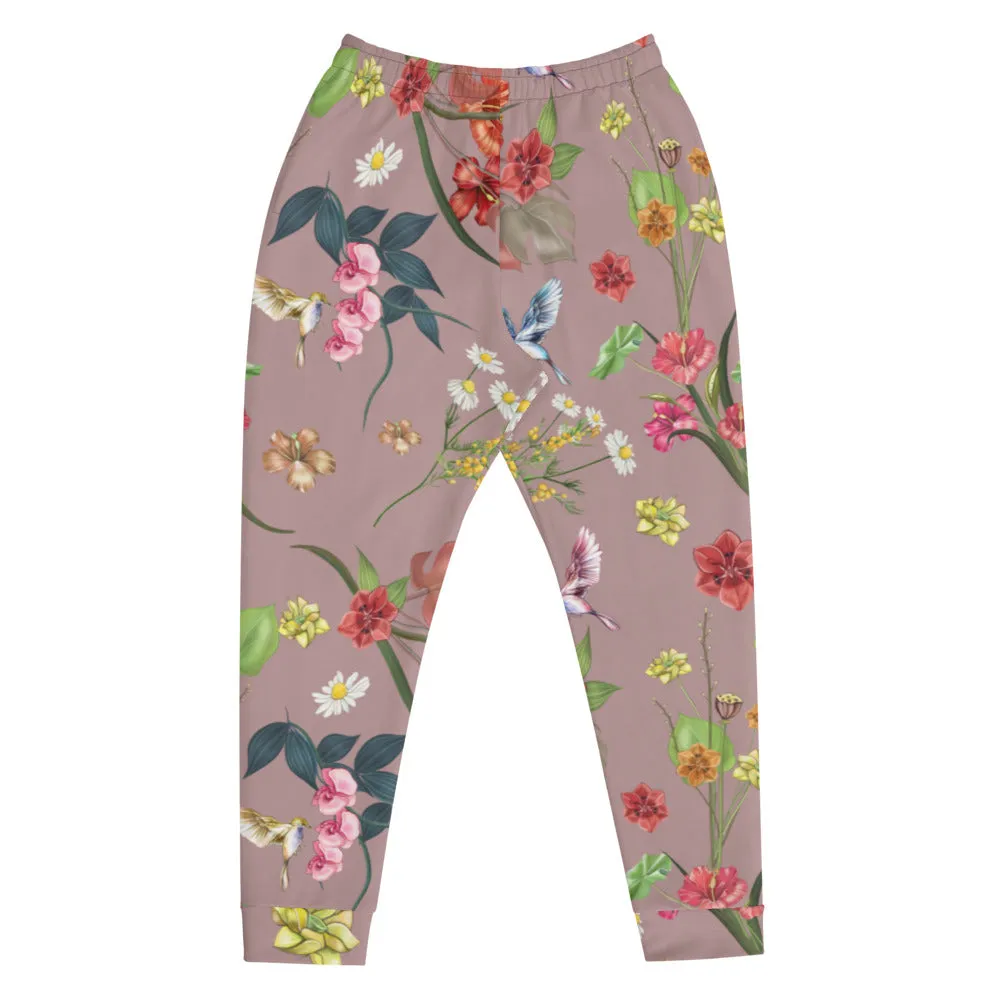 Noire Floral Joggers- Rose Quartz