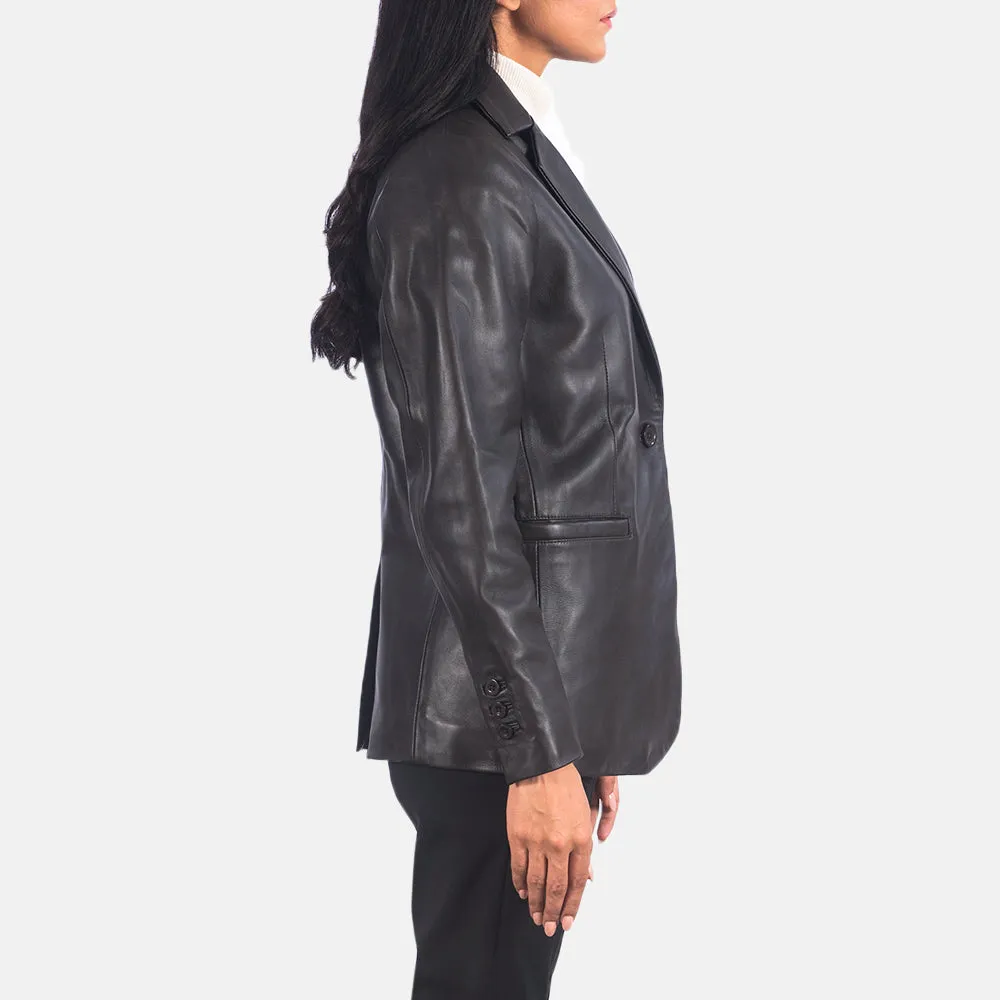 Norma Brown Leather Blazer