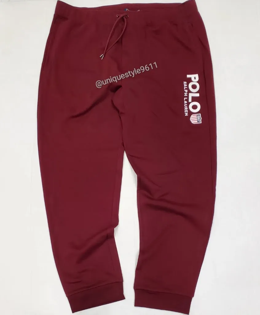 Nwt Polo Big & Tall Ralph Lauren Burgundy K-Swiss Joggers