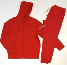 Nwt Polo Ralph Lauren Red WITH Black Small Pony Double Knit Sweatsuit