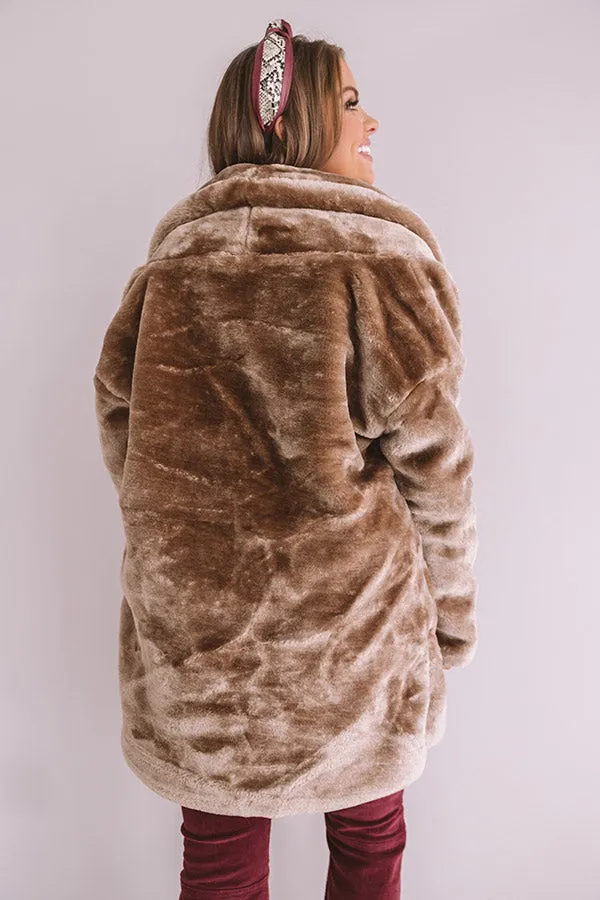 Park Avenue Plush Coat in Taupe