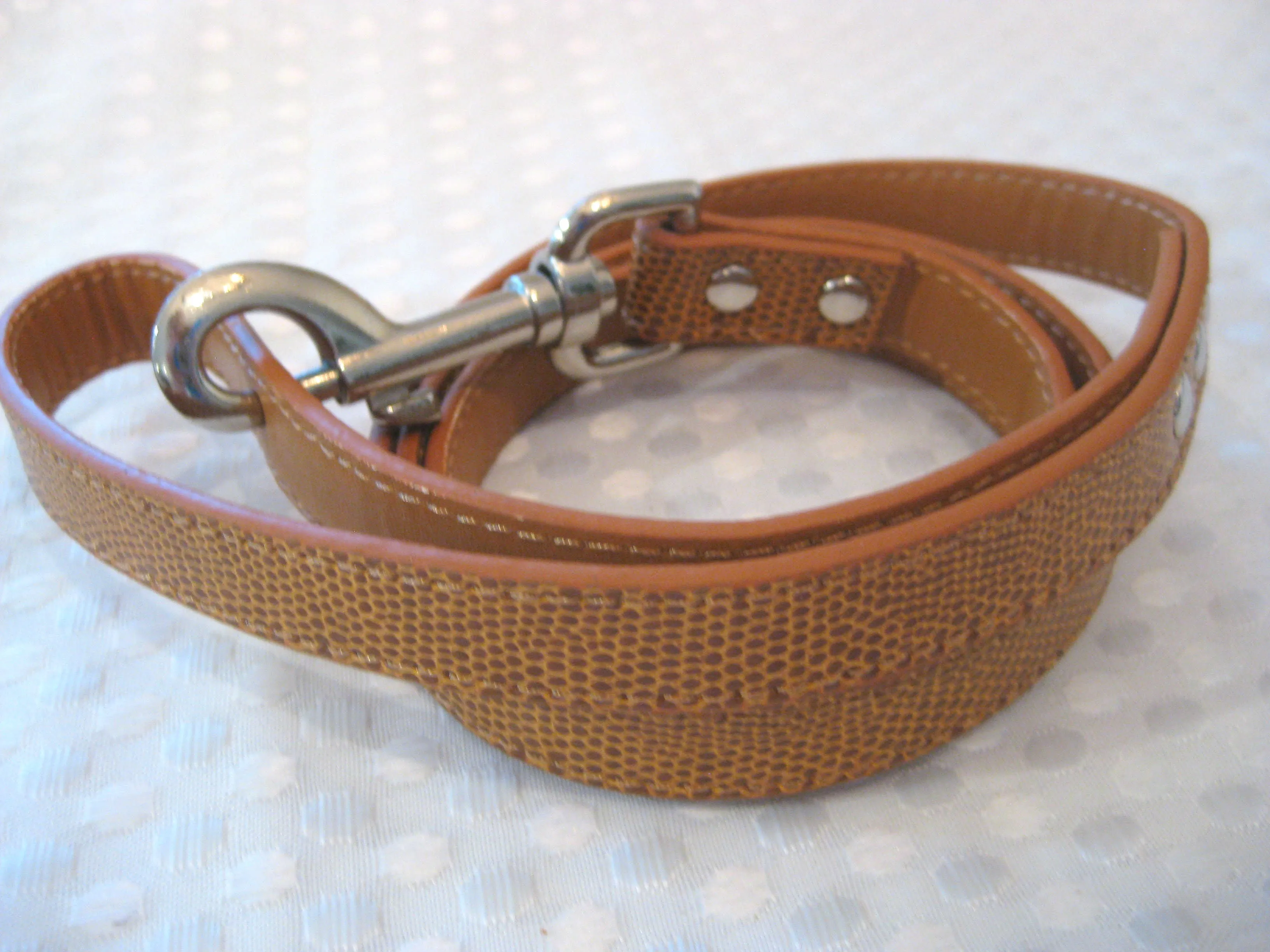 Personalized Collar | Saddle Brown and Rose Gold