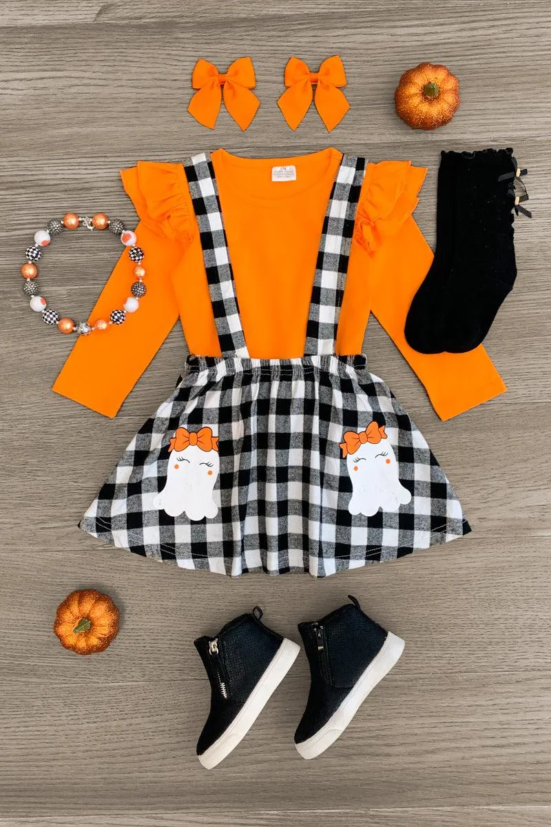 Plaid Ghost Suspender Skirt Set