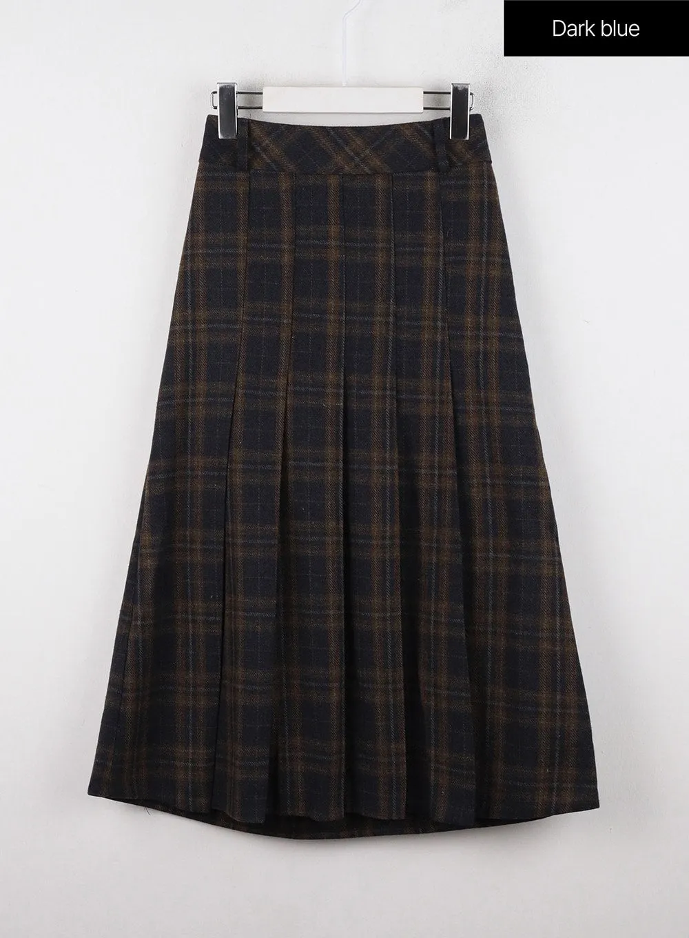 Plaid Pleated Maxi Skirt OD327