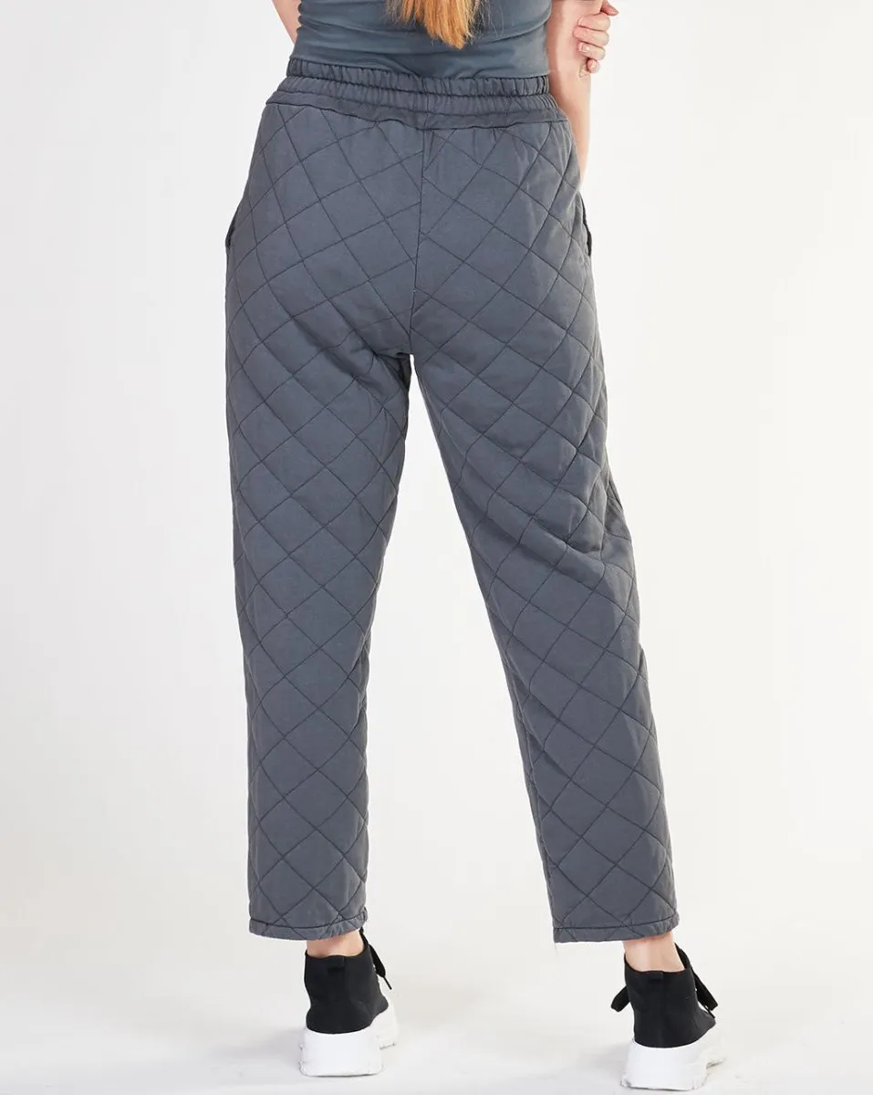 Quilted Elastic Drawstring Sweatpant