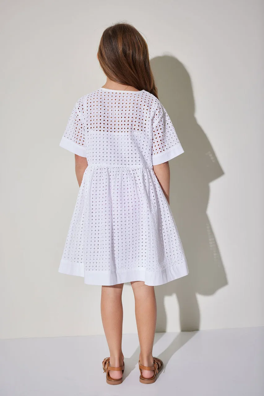 Relaxed Eyelet Cotton Poplin Dress