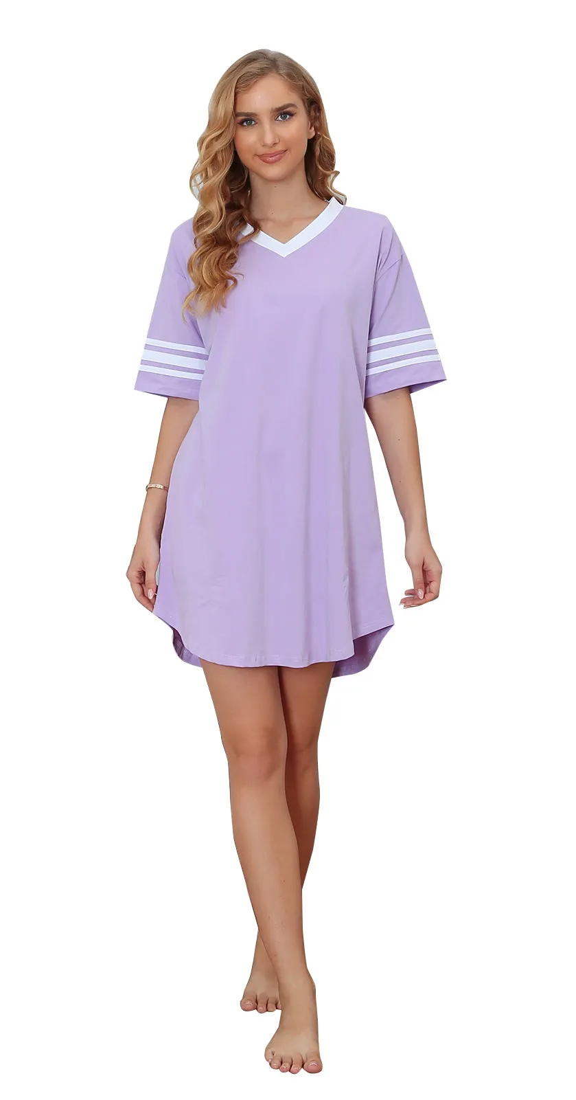 Richie House RH Womens Sleepwear Short Sleeve Nightgowns Sleepshirt Loose Nightshirt Loungewear RHW2929