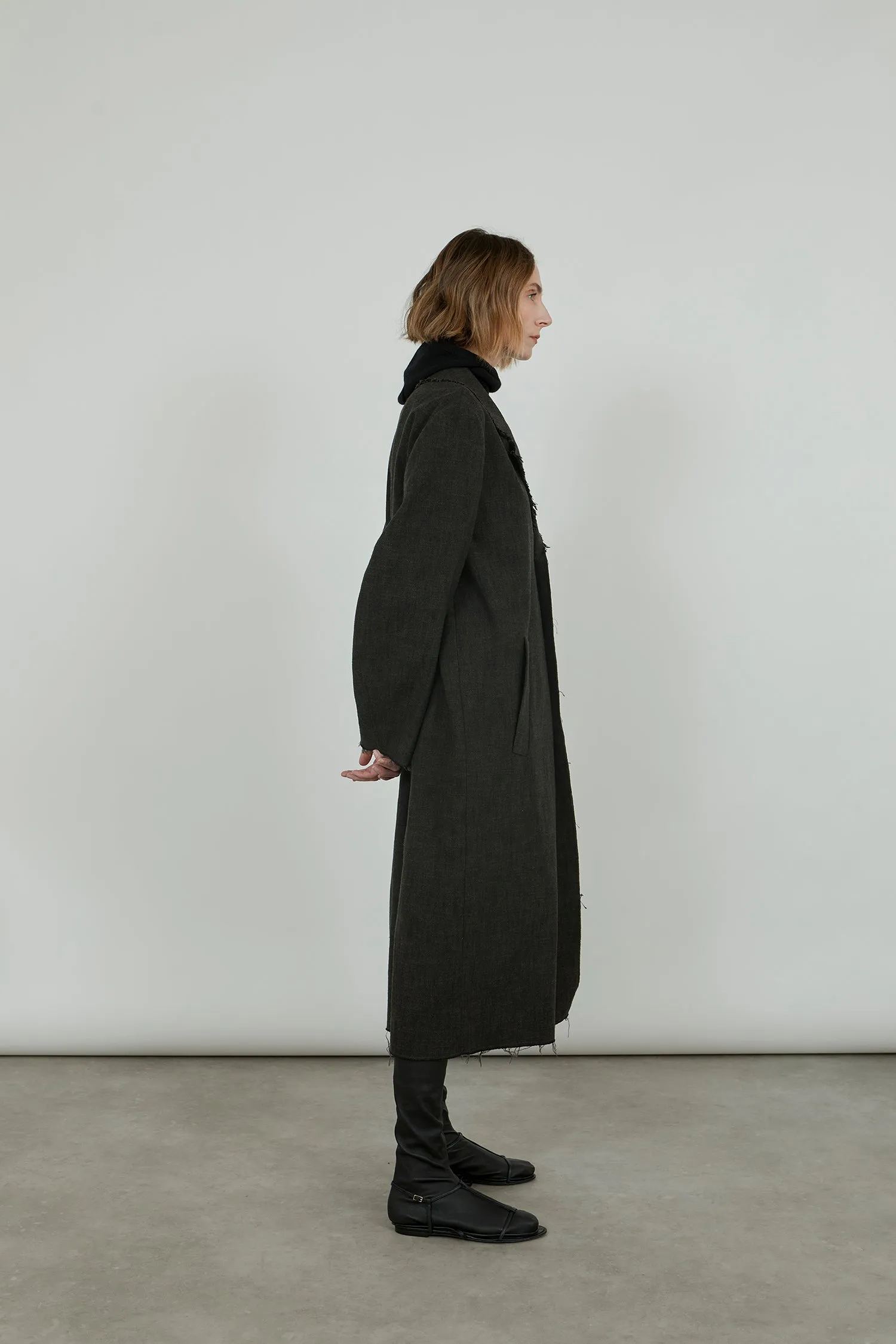 Sanday coat | Forest - Cotton & wool blend