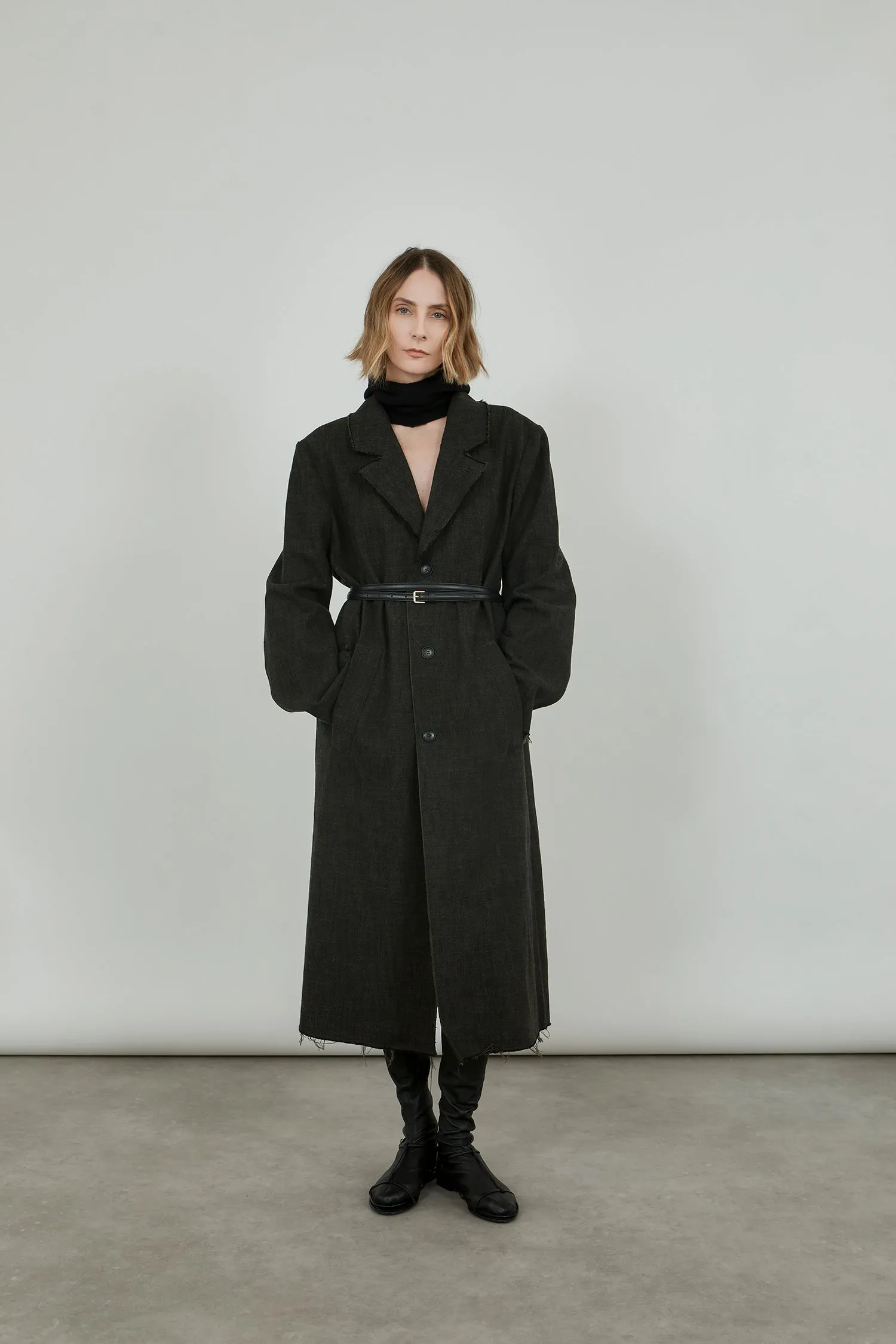 Sanday coat | Forest - Cotton & wool blend