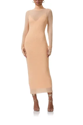 Shailene Rhinestone Dress - Peach Fuzz