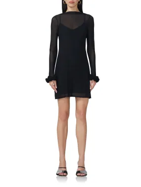 Shani Rosette Mini Dress - Noir 