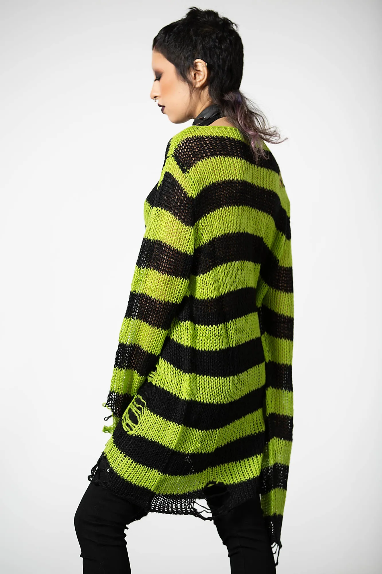 Slimer Distress Knit Sweater