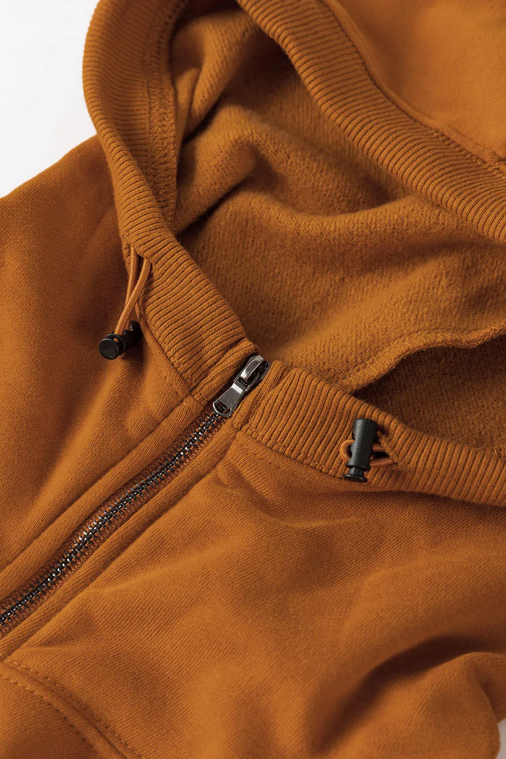 Solid Color Half Zip Pullover Hoodie with Kangaroo Pocket