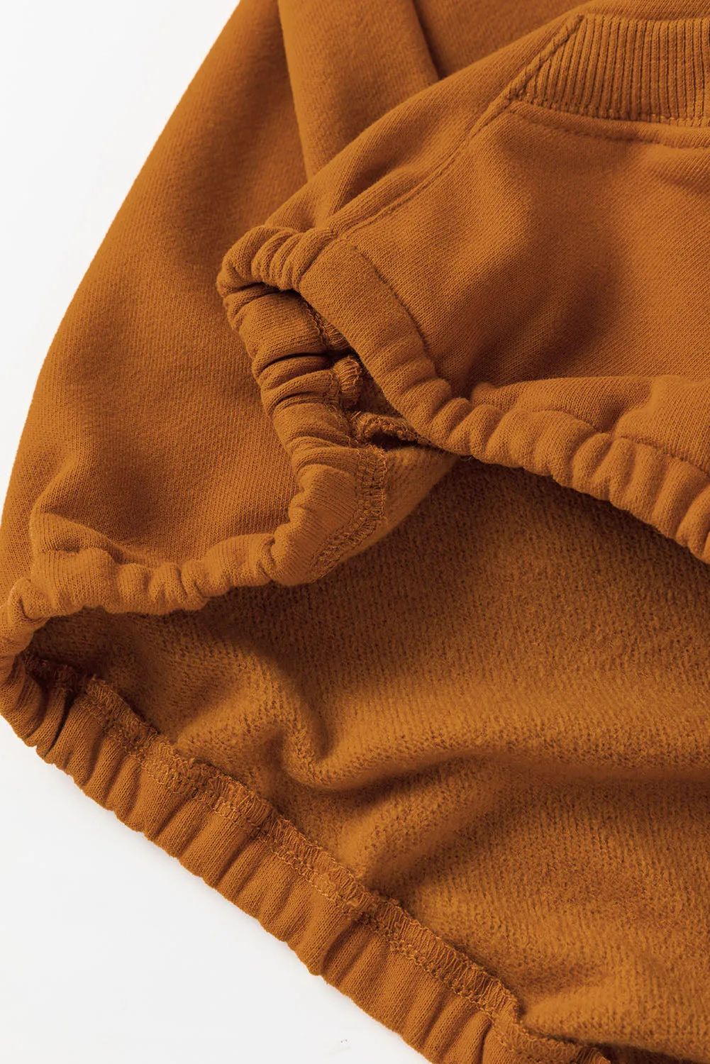 Solid Color Half Zip Pullover Hoodie with Kangaroo Pocket