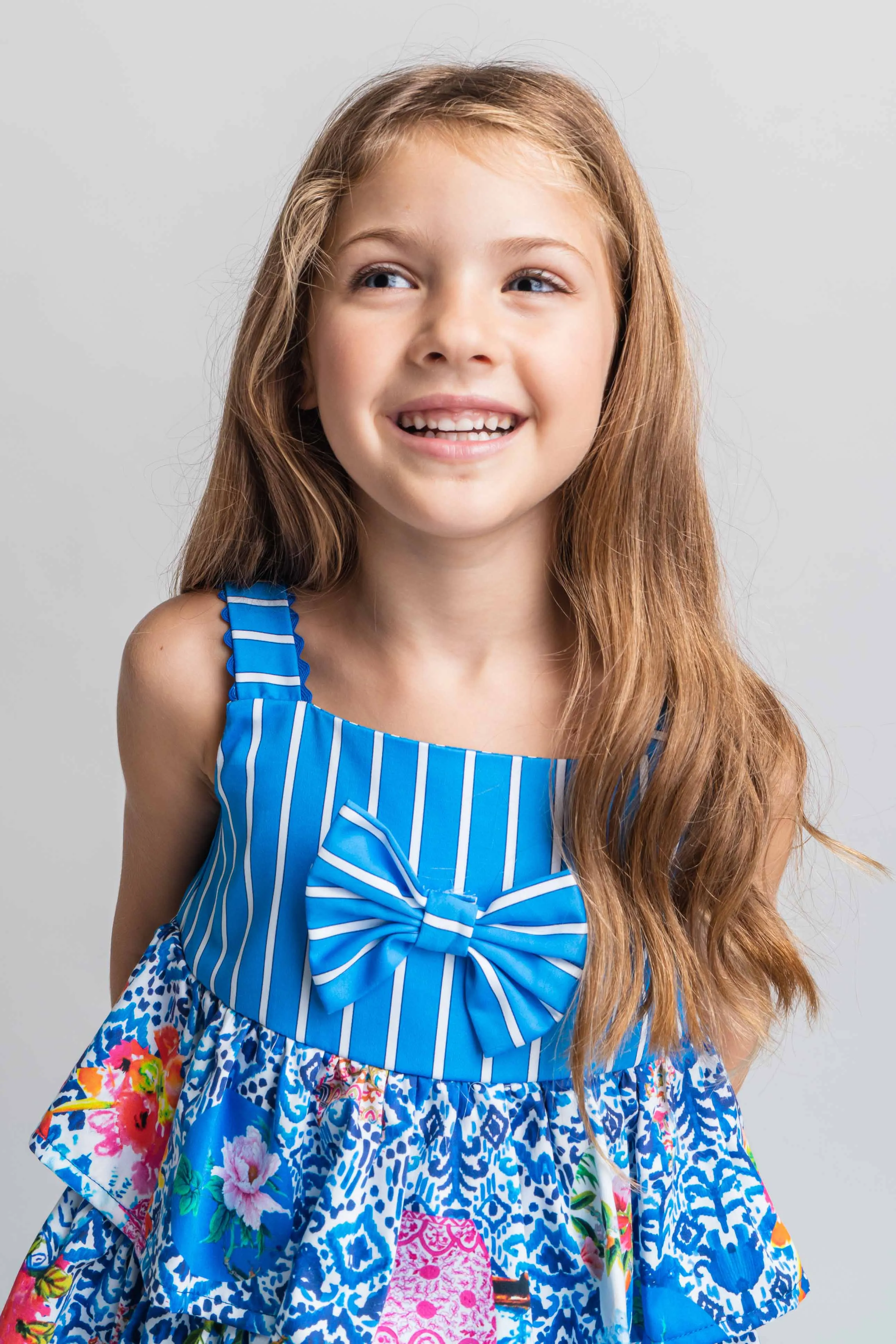 SS21 Rosalita Girls Waterway Blue Floral Dress