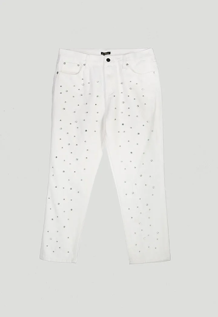 Studded Wide Hem Jeans