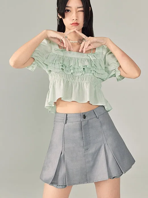 Stylish Pleated Culottes Skirt