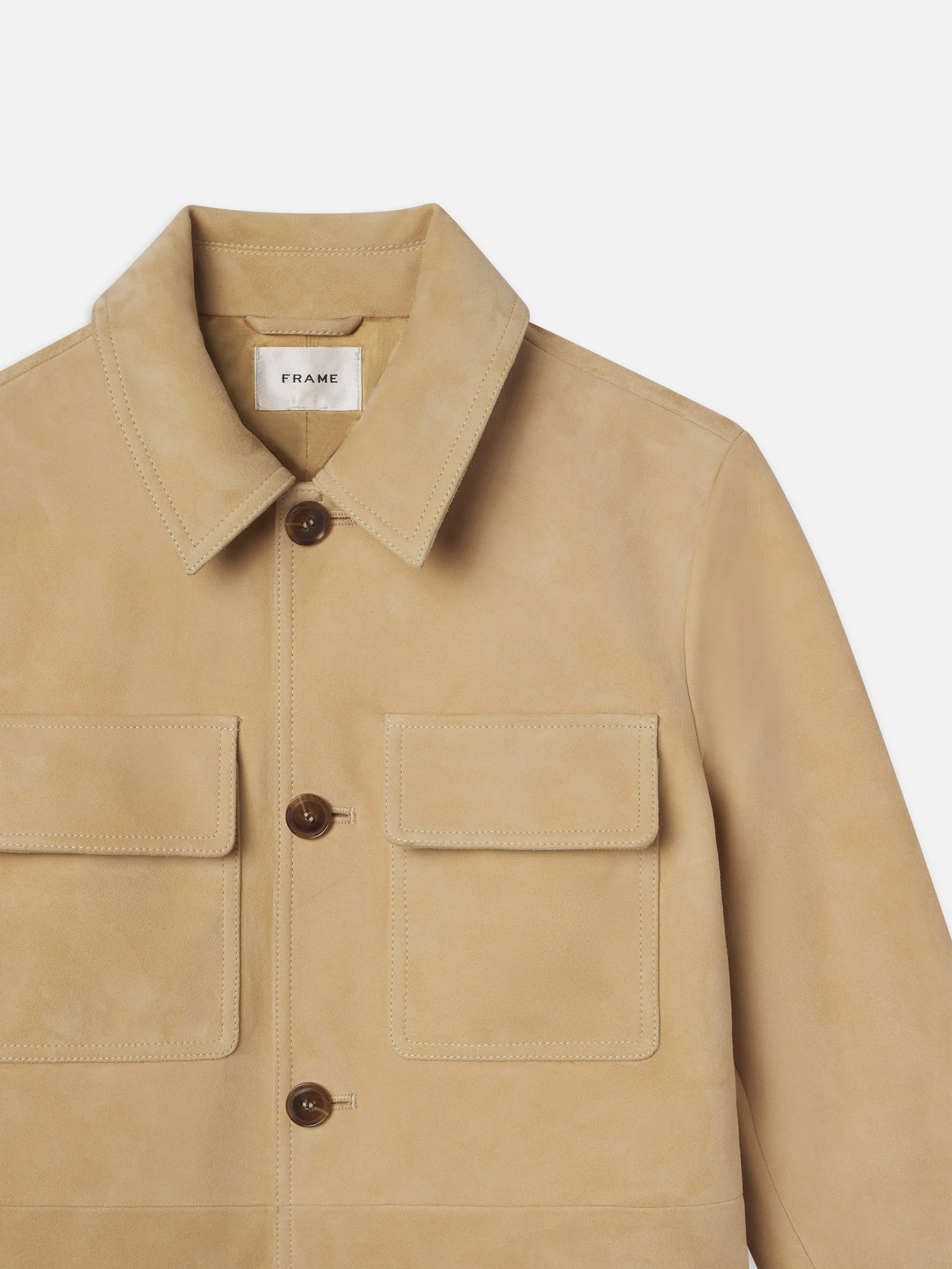 Suede Safari Jacket -- Sand