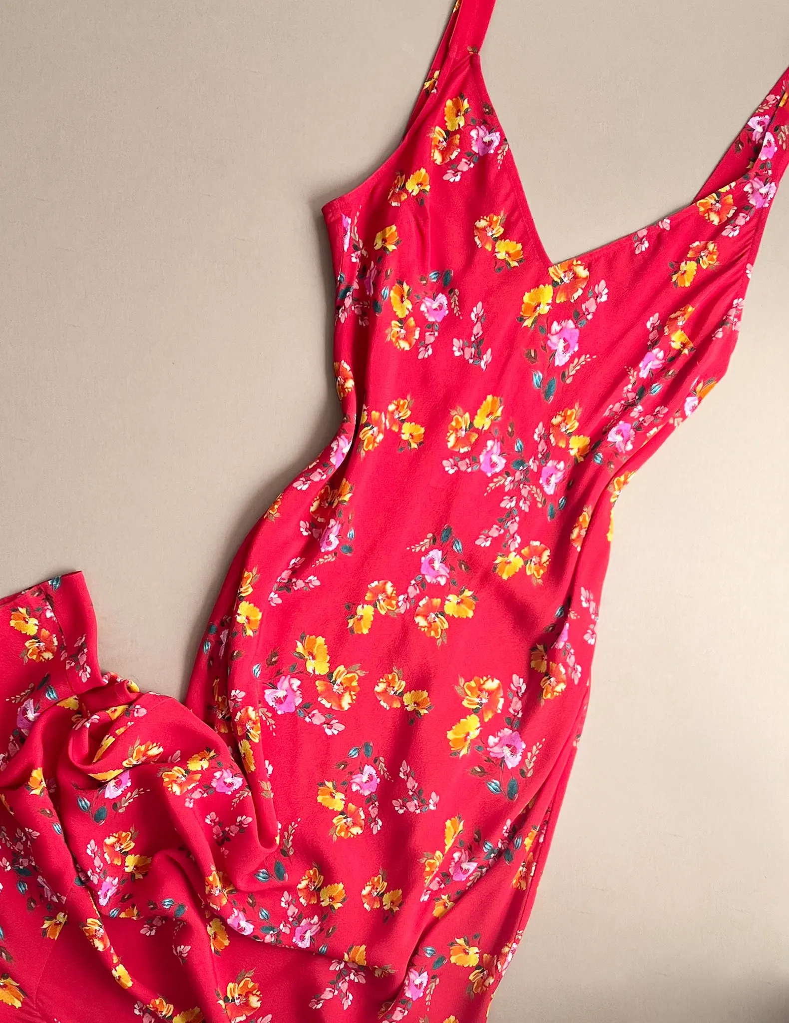 Sunnyside Red Floral Midi Dress