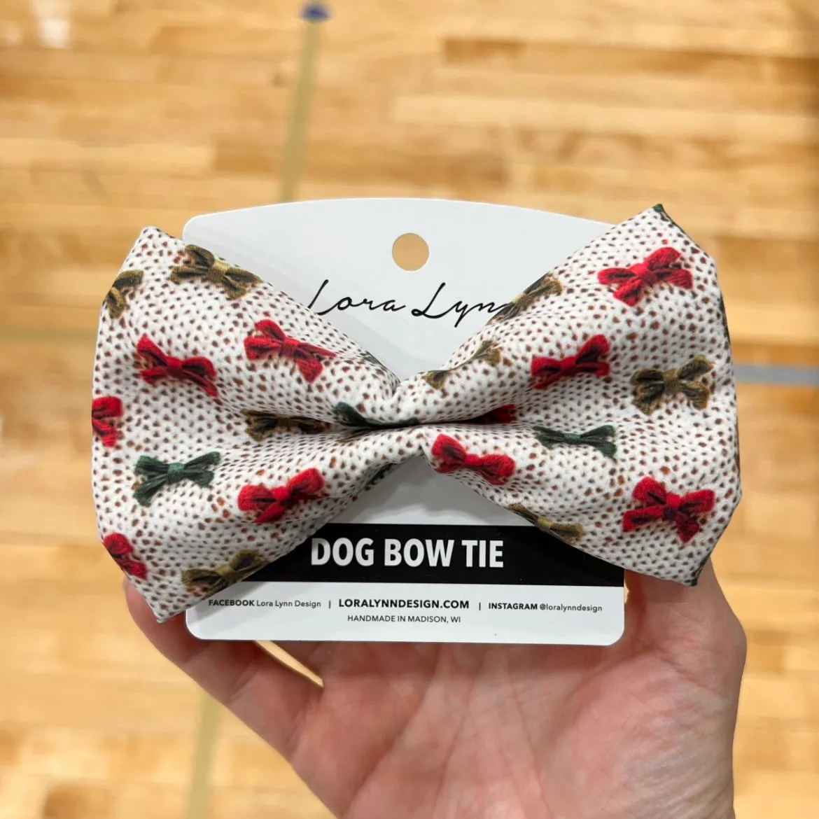 Sweater Christmas - Bows on Knit dog bow tie