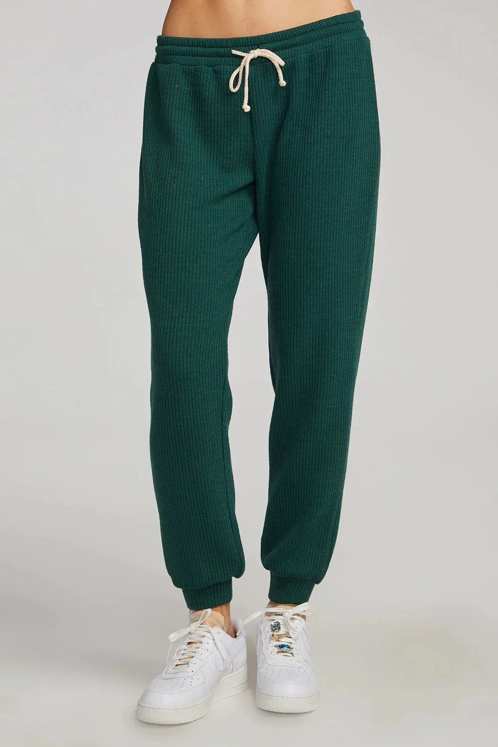 The Ribbed Pull On Jogger Pant by Saltwater Luxe - Juniper