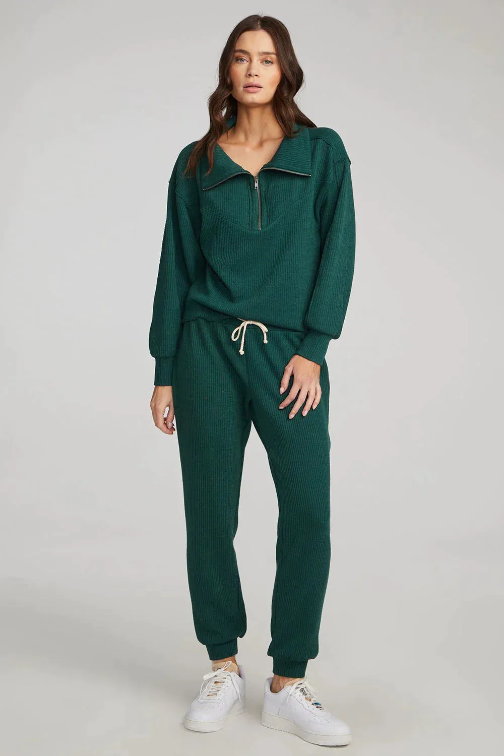 The Ribbed Pull On Jogger Pant by Saltwater Luxe - Juniper