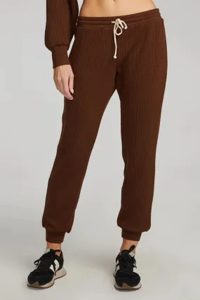 The Ribbed Pull On Jogger Pant by Saltwater Luxe - Mocha