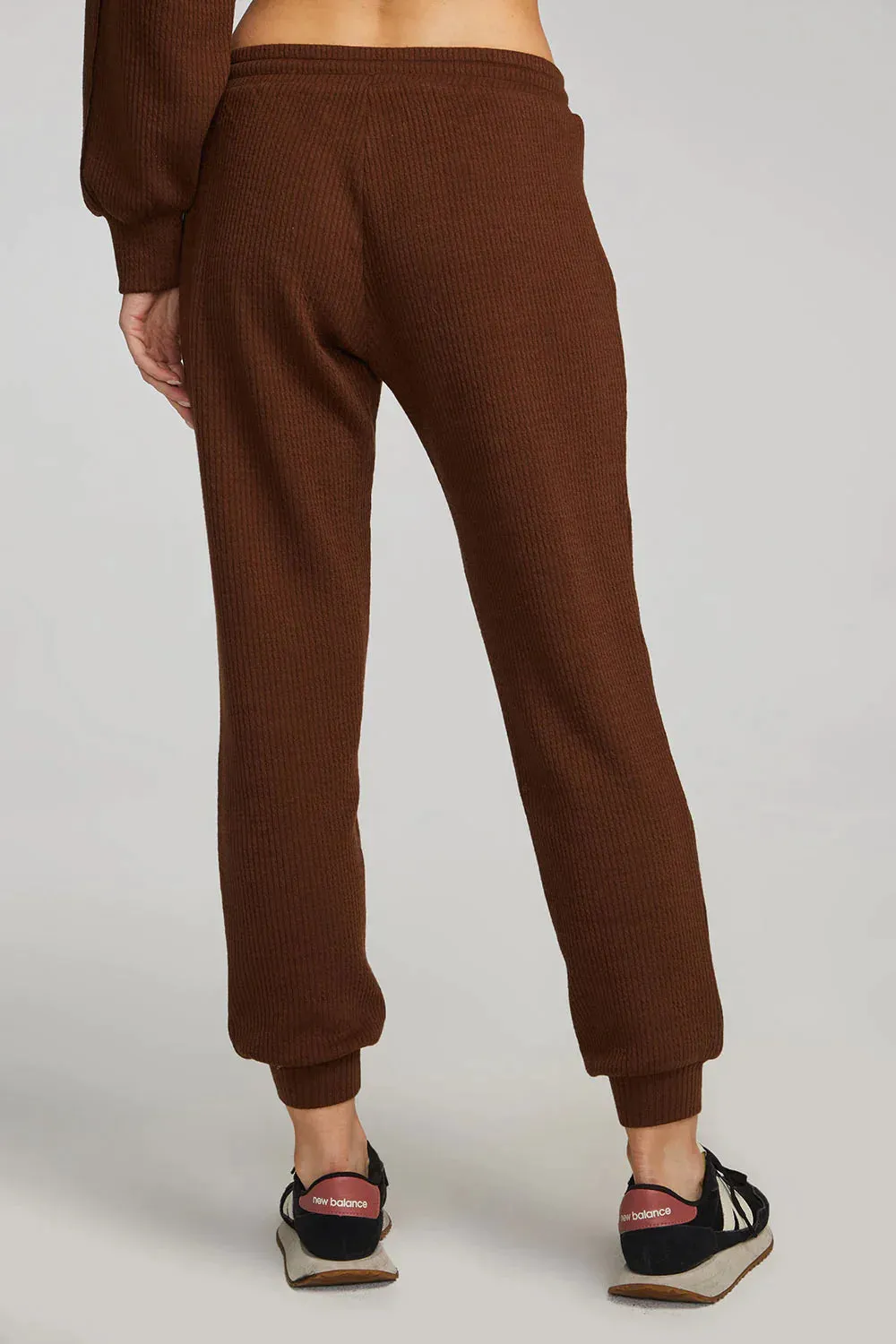 The Ribbed Pull On Jogger Pant by Saltwater Luxe - Mocha