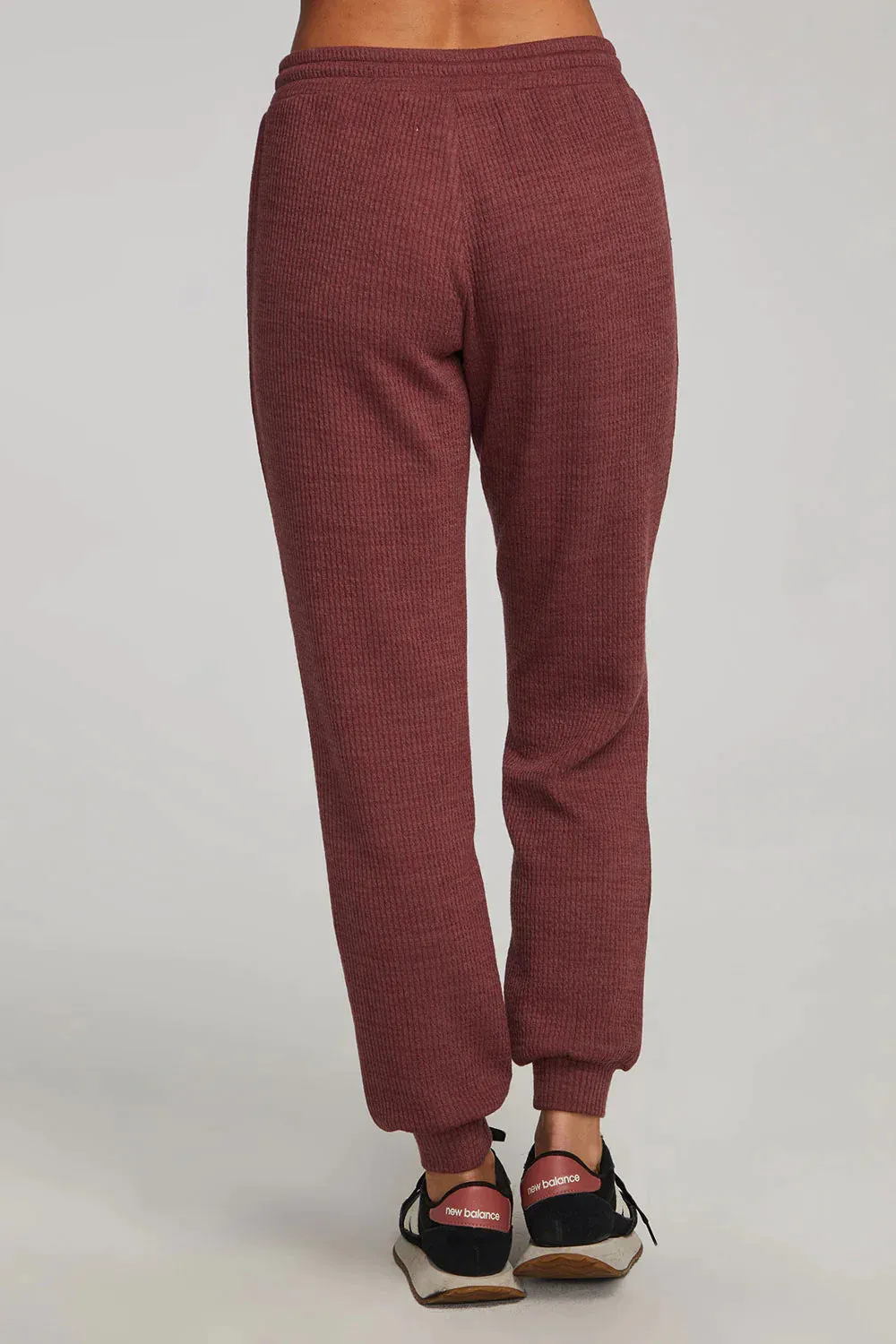 The Ribbed Pull On Jogger Pant by Saltwater Luxe - Mulberry