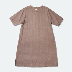 ts(s) - Linen V-Neck Dress Blue Beige