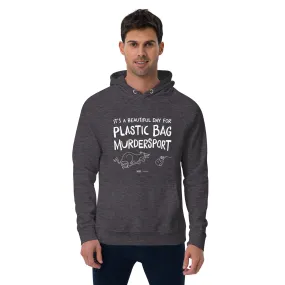 unisex eco raglan hoodie: plastic bag murdersport (sighthound)