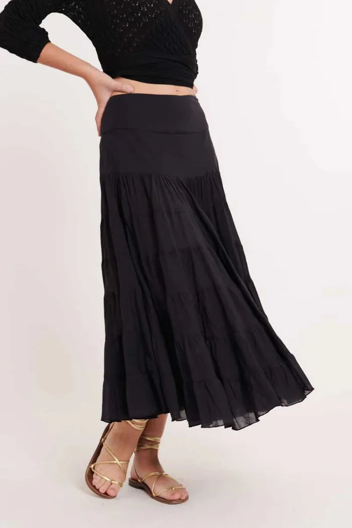 Velma Tiered Skirt - Black