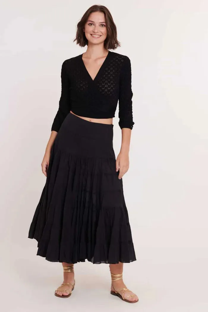 Velma Tiered Skirt - Black