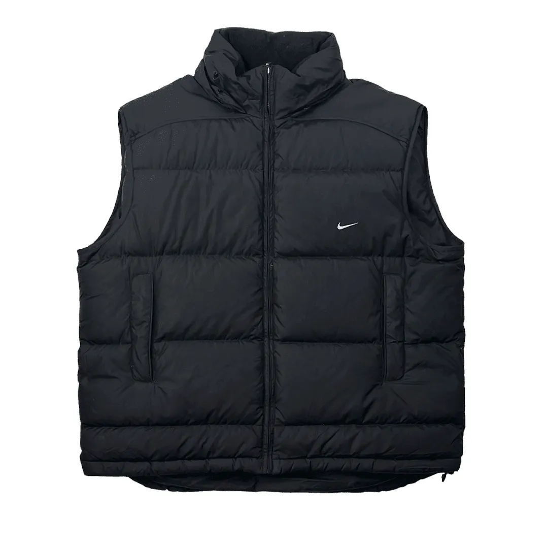 Vintage Black Nike Puffer Gilet - XXL