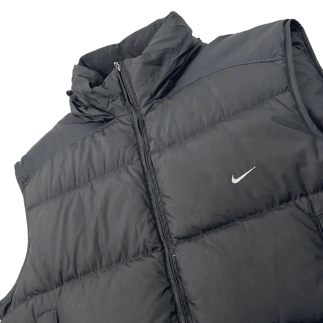 Vintage Black Nike Puffer Gilet - XXL