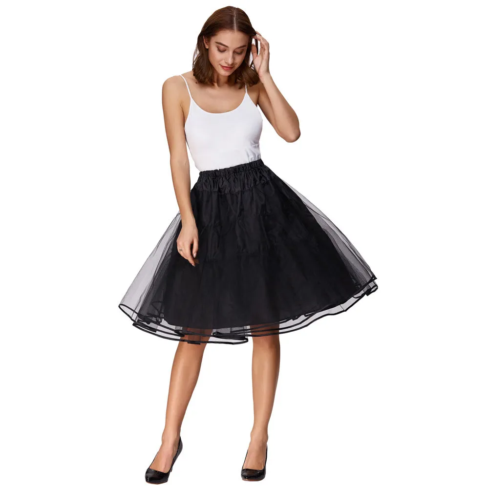 Vintage Women's 50s Rockabilly Tutu Skirt Petticoat 3 Layers