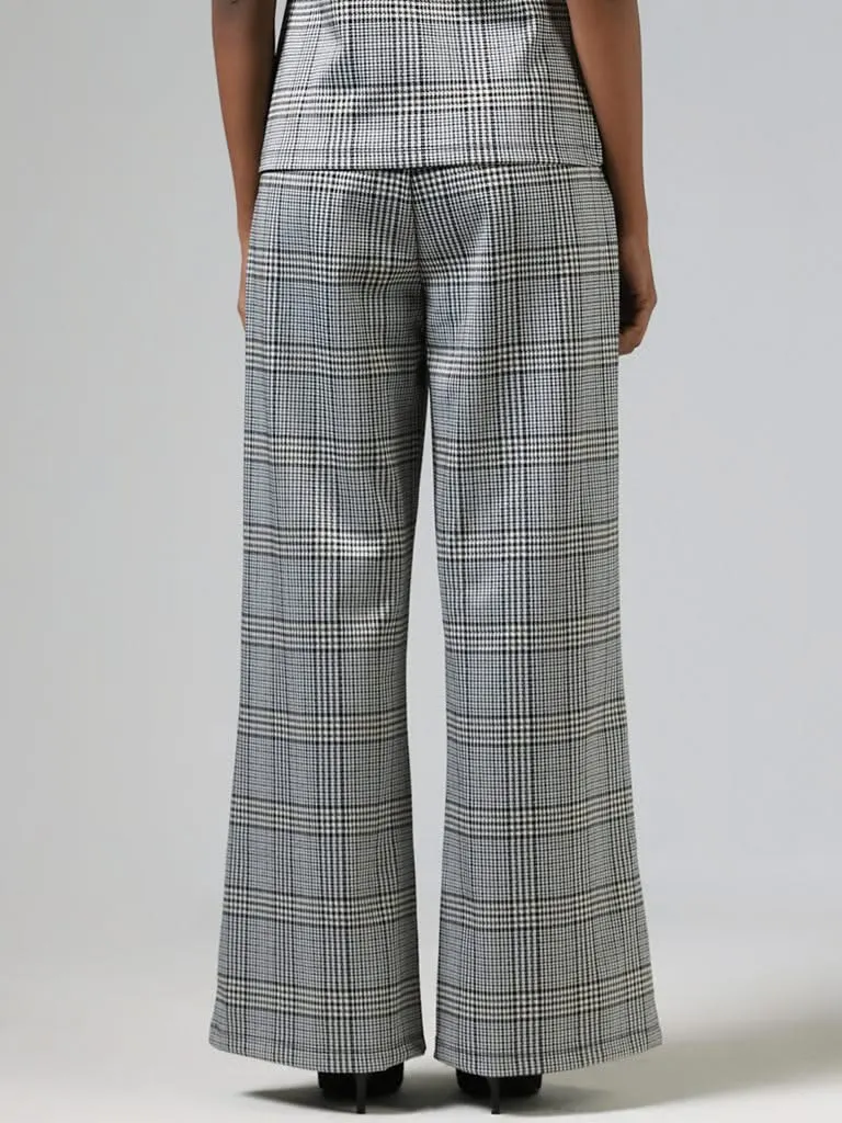 Wardrobe Grey Plaid Checked Trousers