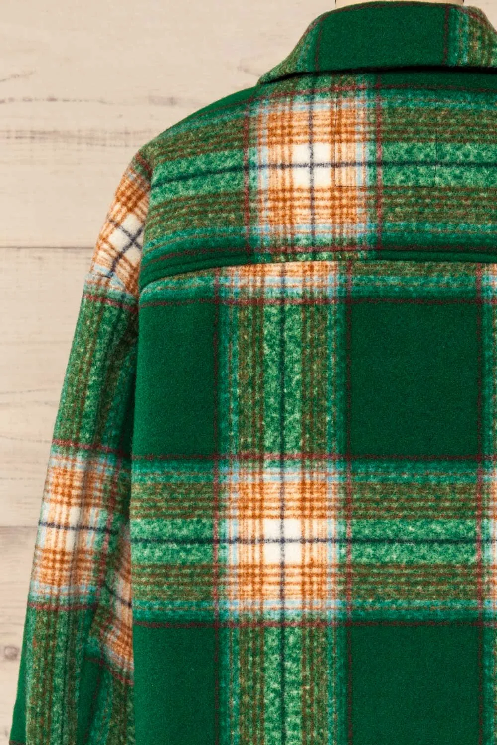 Wellor Green | Oversized Plaid Shirt Jacket