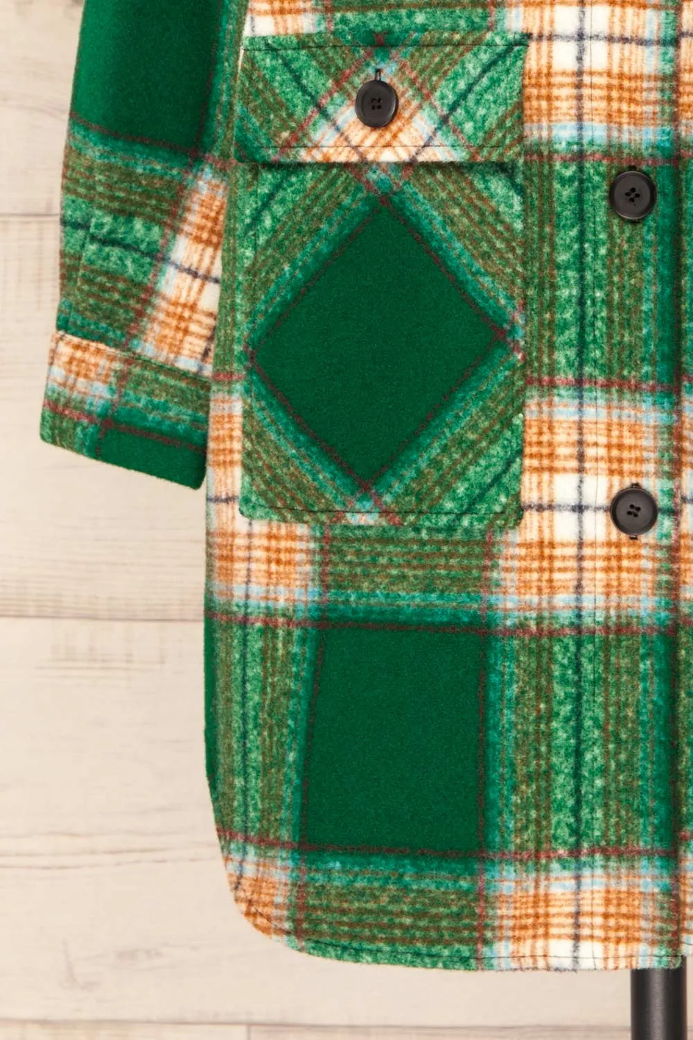 Wellor Green | Oversized Plaid Shirt Jacket