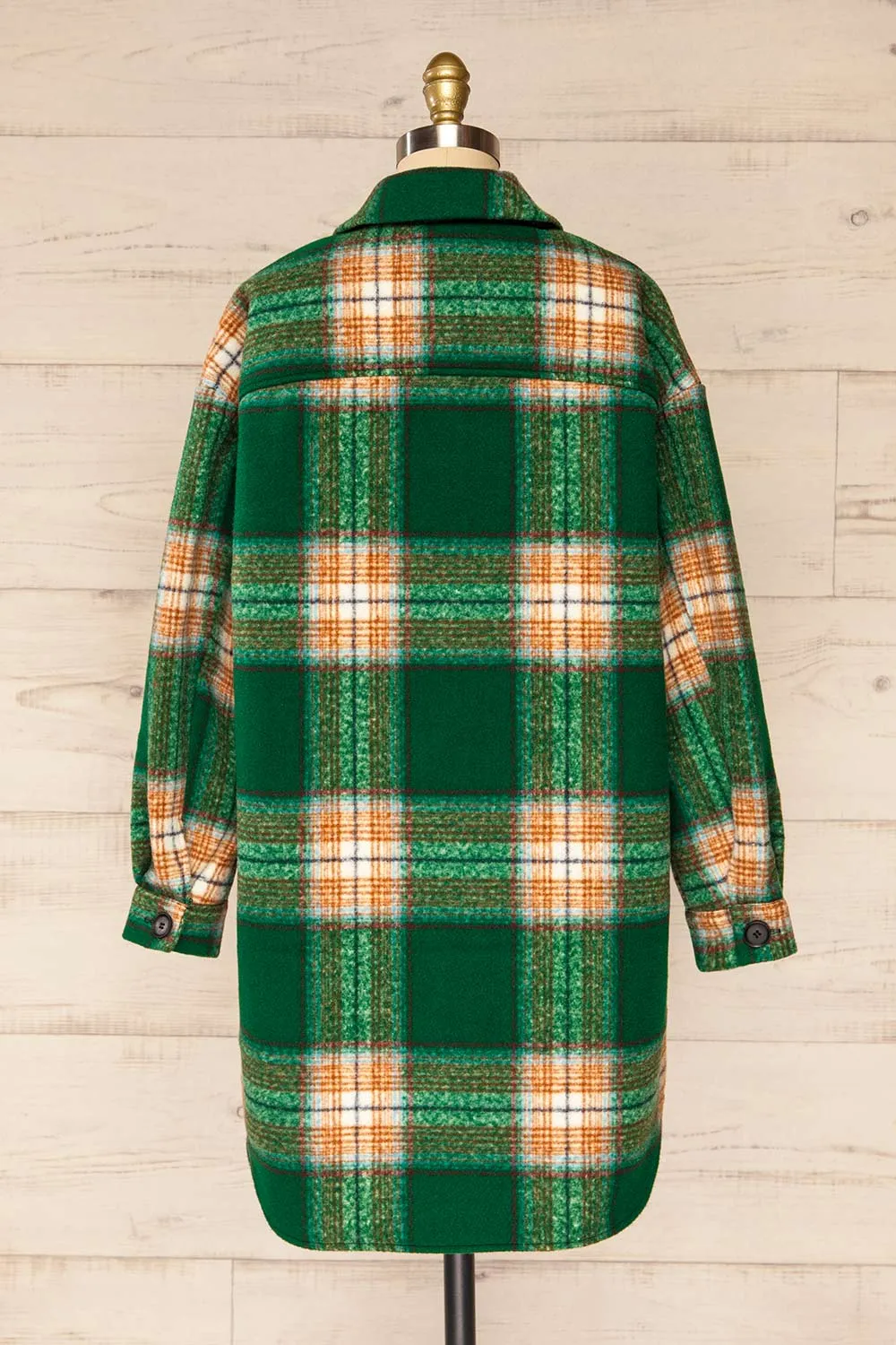 Wellor Green | Oversized Plaid Shirt Jacket