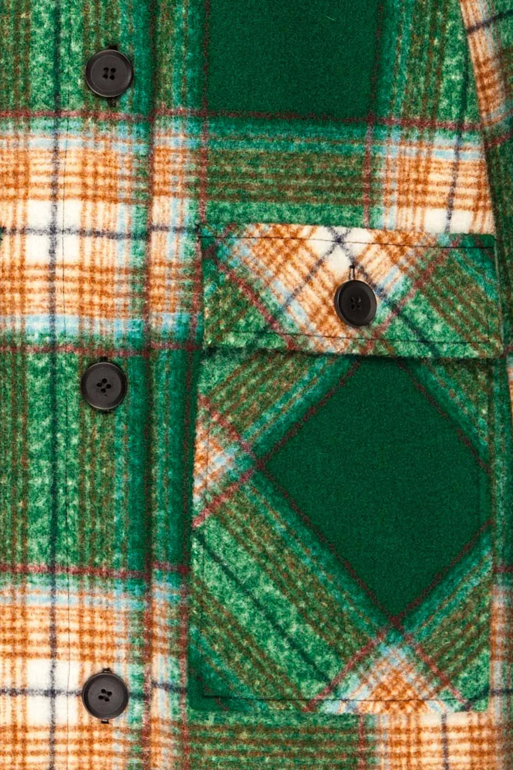 Wellor Green | Oversized Plaid Shirt Jacket