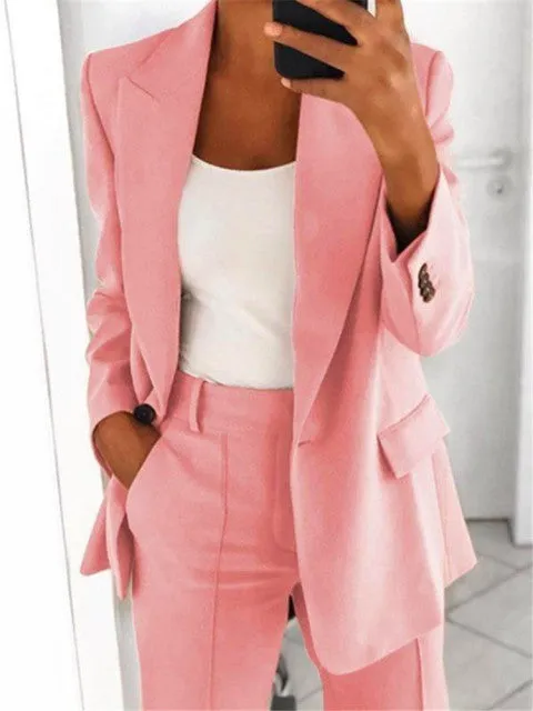 Wjczt Fashion Lapel Slim Cardigan Temperament Suit Sports Coat Femininity Slim Ladies Casual Jacket Women&#39;s Wear Blazer Women Single