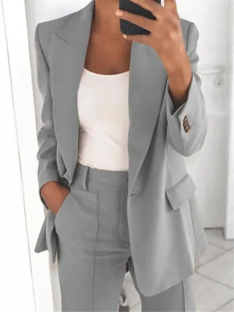 Wjczt Fashion Lapel Slim Cardigan Temperament Suit Sports Coat Femininity Slim Ladies Casual Jacket Women&#39;s Wear Blazer Women Single