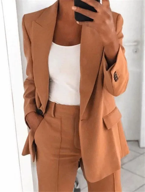 Wjczt Fashion Lapel Slim Cardigan Temperament Suit Sports Coat Femininity Slim Ladies Casual Jacket Women&#39;s Wear Blazer Women Single